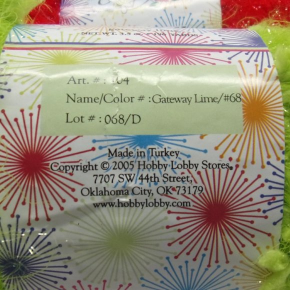 Yarn Bee Labyrinth Yarn Lot, Riddle Red & Gateway Lime 3.5 oz Skeins, Scarf Yarn - Picture 2 of 4